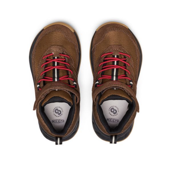 Little Kids' Hightrail Waterproof Hiking Boot | Dark Earth/Garnet